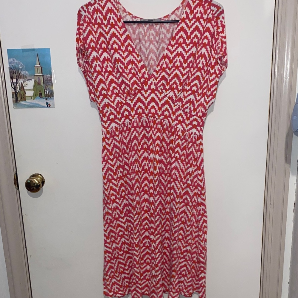 GAP Red and White Patterned Dress
